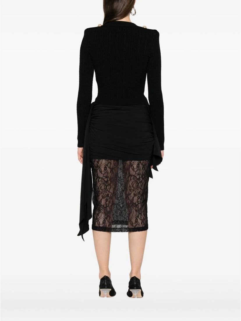 ribbed button-up cardigan