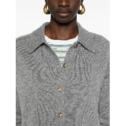 Straight-collar cashmere shirt