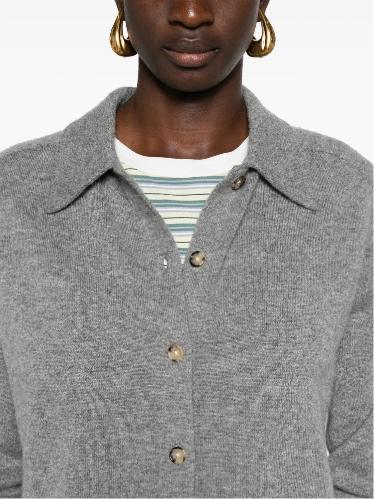 Straight-collar cashmere shirt alternative
