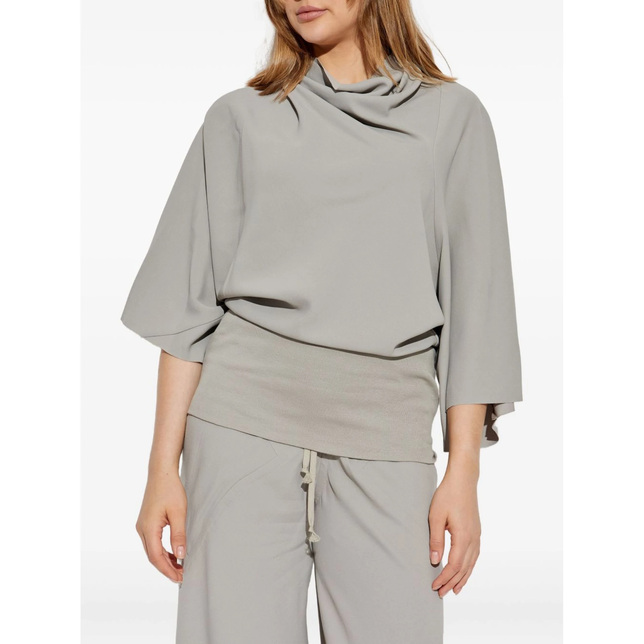 draped cowl-neck top