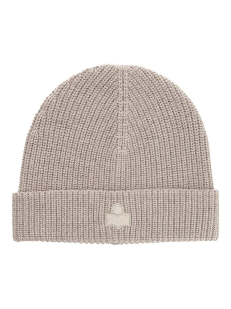Wool Hat With Logo Patch In Neutral
