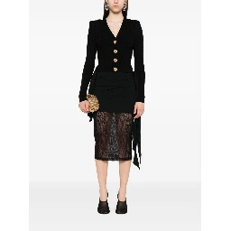 ribbed button-up cardigan