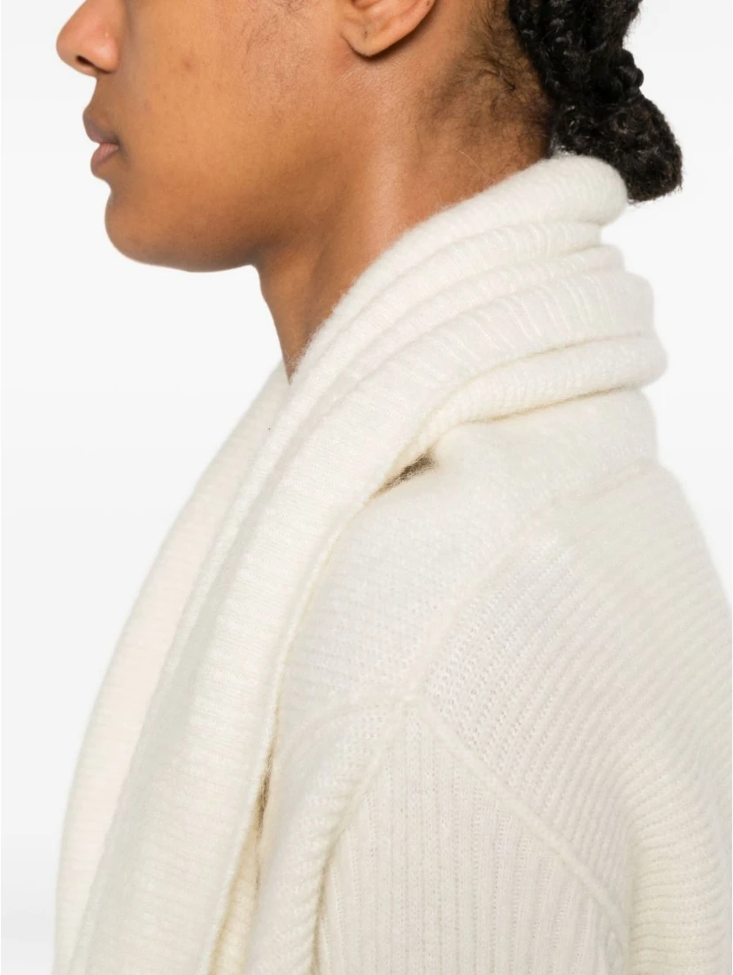 ribbed-knit coat
