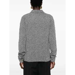 Straight-collar cashmere shirt