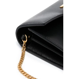 logo-plaque leather crossbody bag