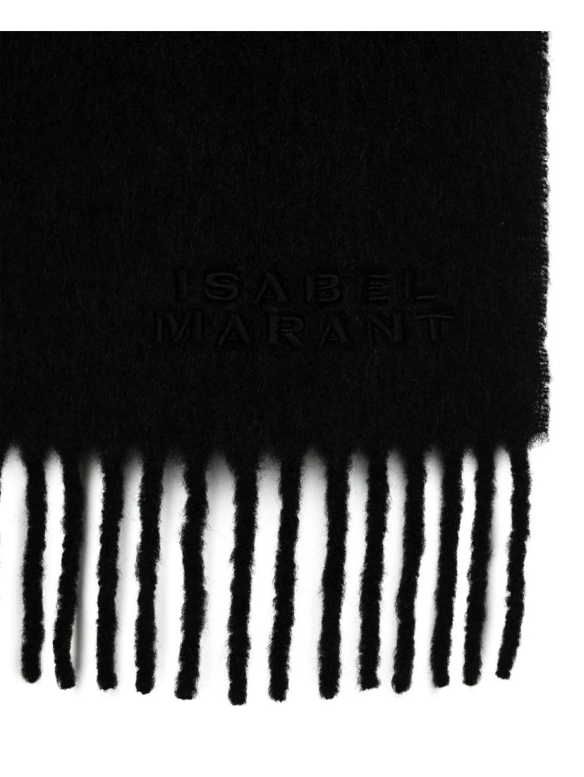 Women Firny Wool Scarf In Black