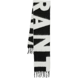 logo-intarsia fringed scarf