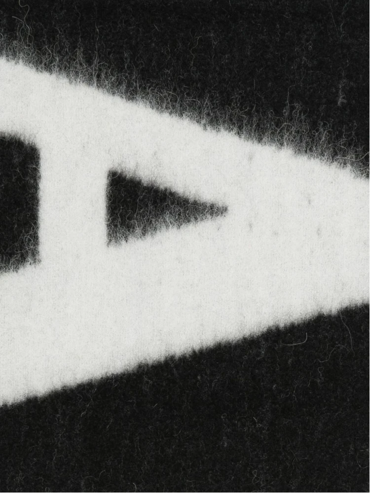 logo-intarsia fringed scarf alternative