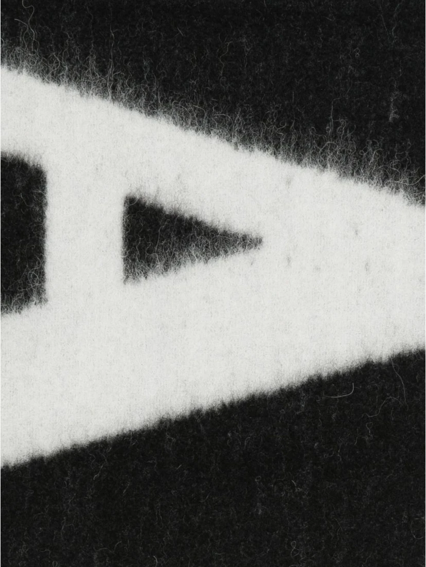 logo-intarsia fringed scarf