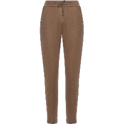 drawstring-waist tapered trousers
