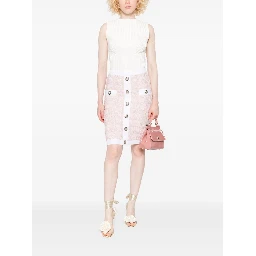 تنورة تويد ضيقة باللون الوردي