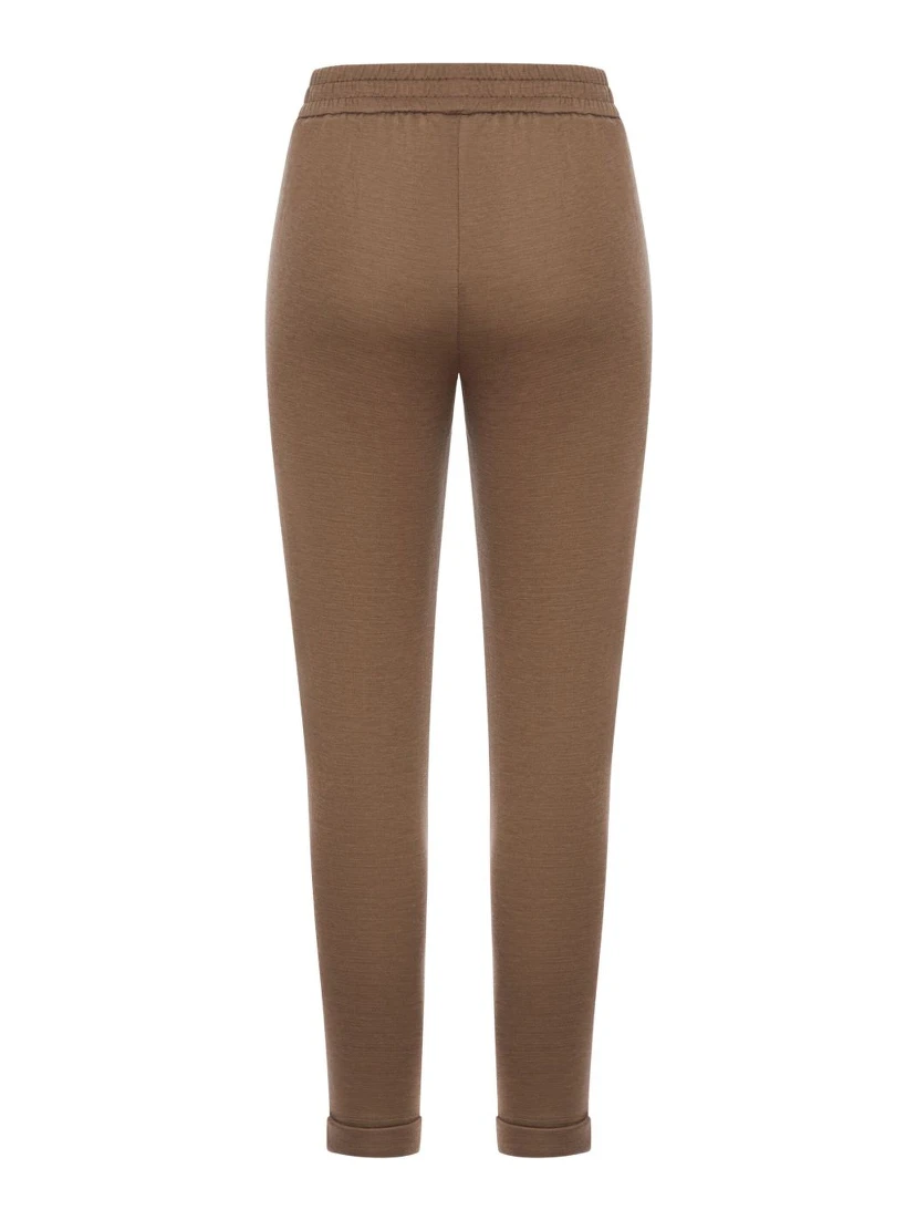 drawstring-waist tapered trousers