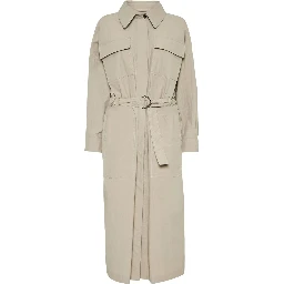 Long Jacket with Belted Waist and Pockets