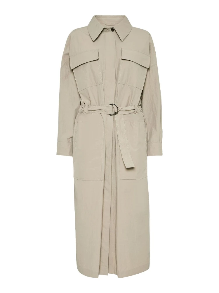 Long Jacket with Belted Waist and Pockets