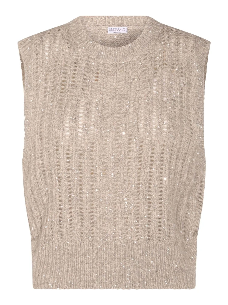 Women Wool Tank Top In Multi