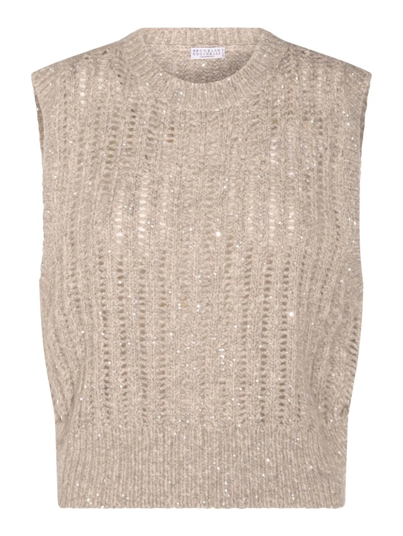 Women Wool Tank Top In Multi