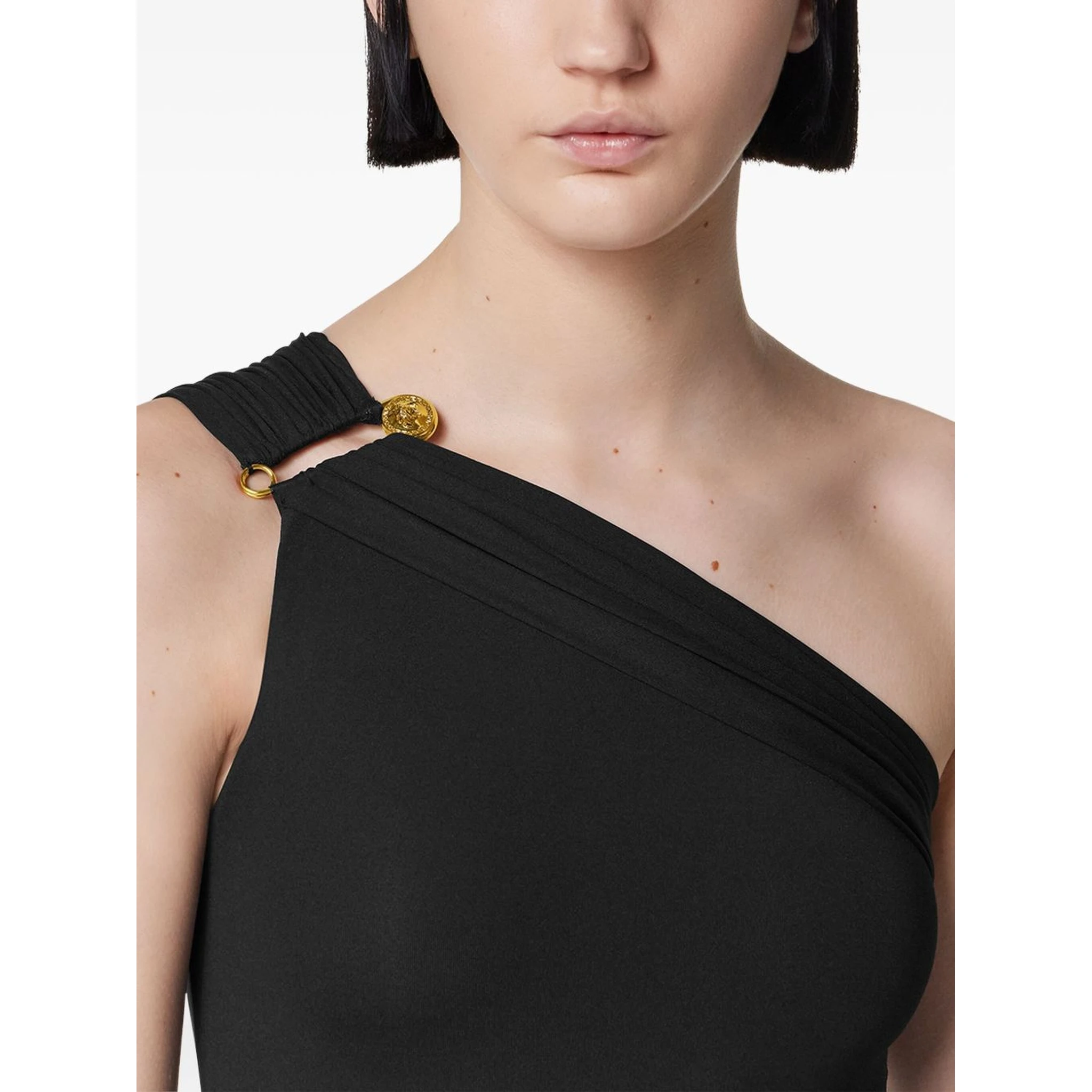 Safety Pin gathered swimsuit