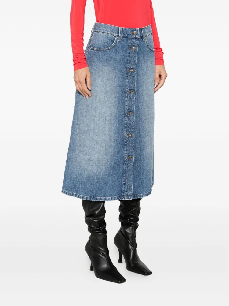 button-front denim skirt alternative