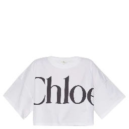 logo-print crop top