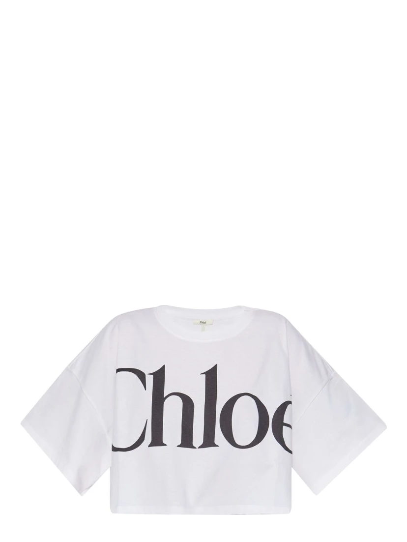 logo-print crop top