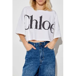 logo-print crop top