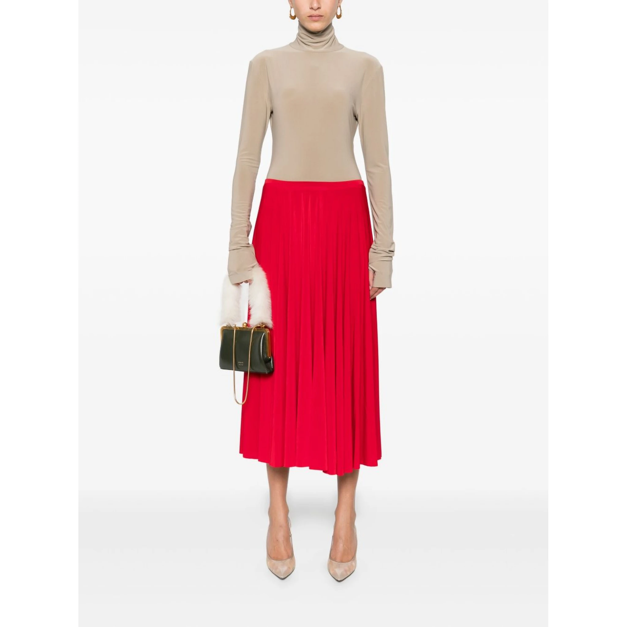 Pleated Midi Skirt