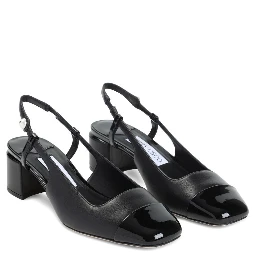 حذاء إليسا بكعب عالٍ من جلد نابا الأسود