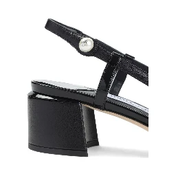 حذاء إليسا بكعب عالٍ من جلد نابا الأسود