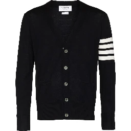 intarsia-knit 4-Bar stripe cardigan