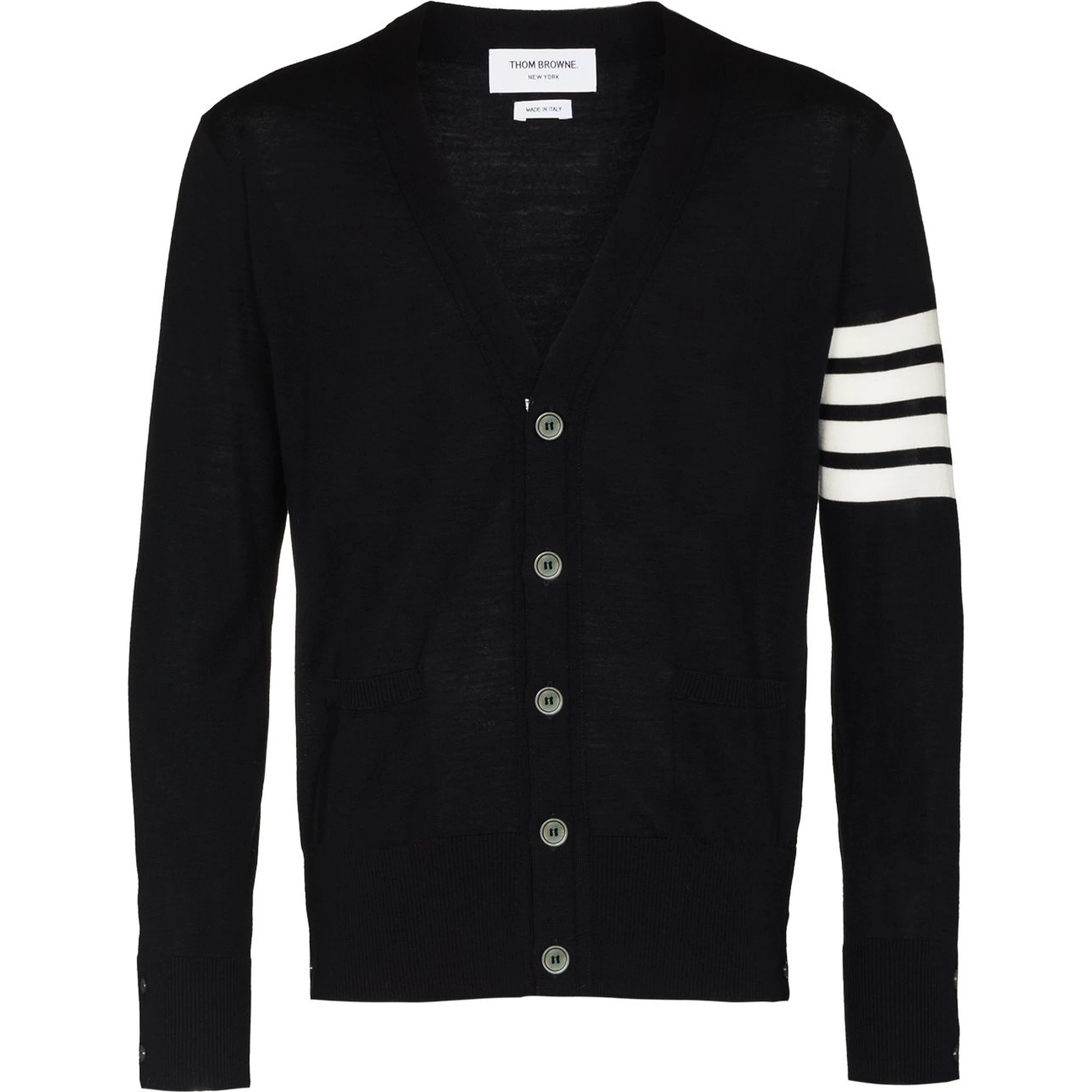 intarsia-knit 4-Bar stripe cardigan