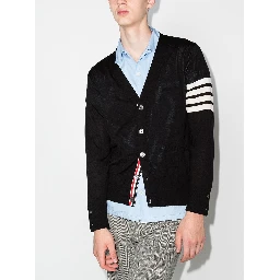 intarsia-knit 4-Bar stripe cardigan