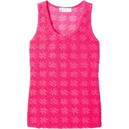 Monogram Scoop Neck Tank Top In Pink