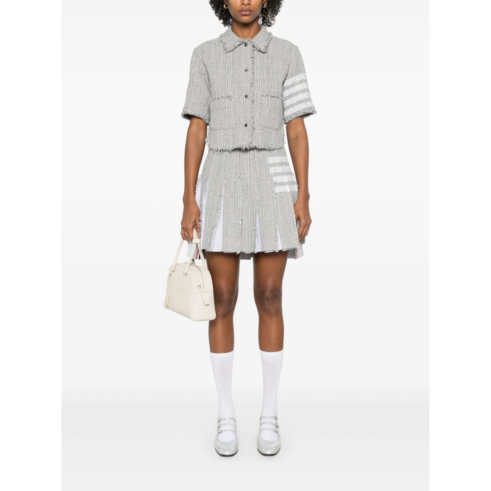 4-Bar tweed mini skirt