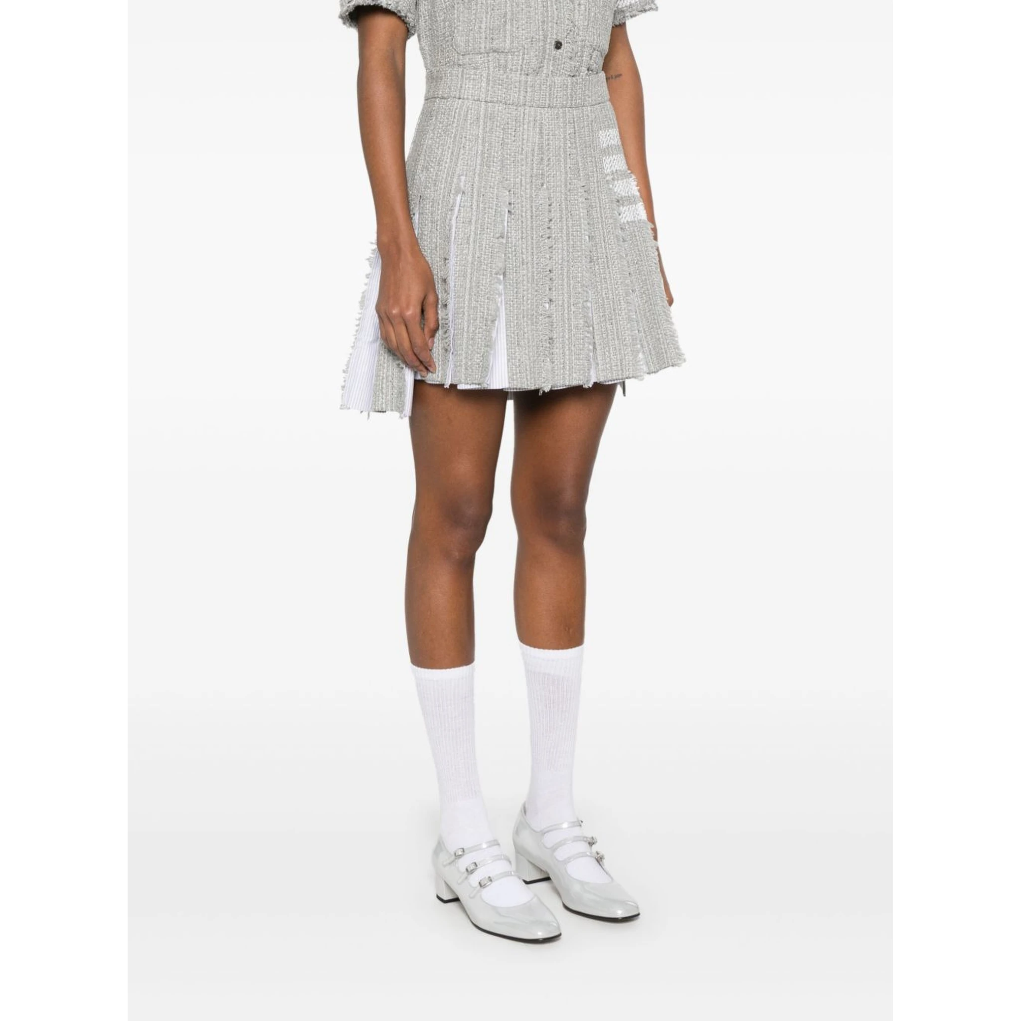 4-Bar tweed mini skirt