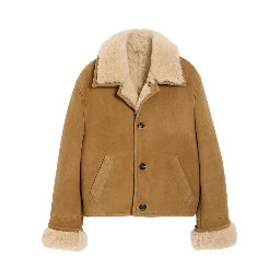 shearling button-up jacket