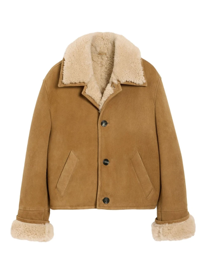 shearling button-up jacket