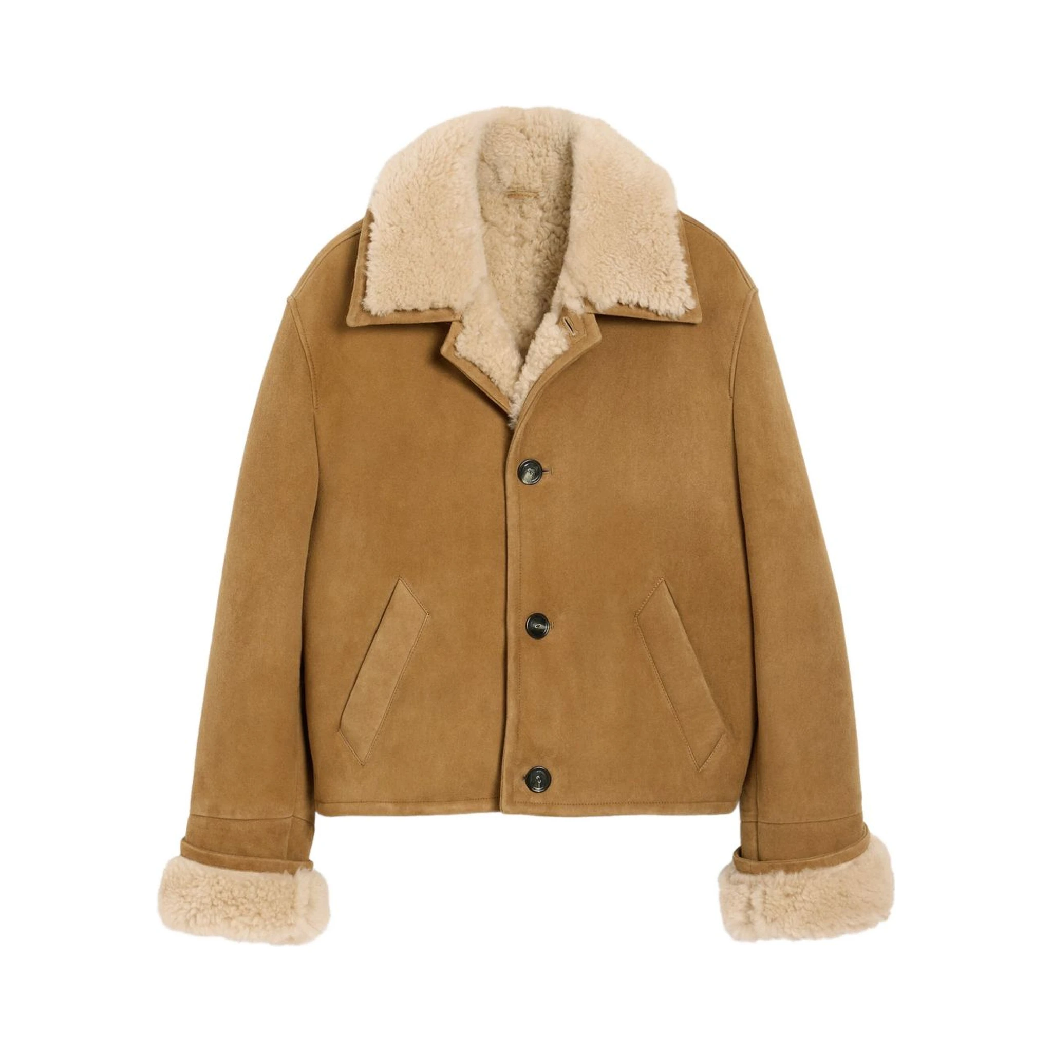 shearling button-up jacket