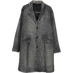 Wool Single-breasted Coat In Black