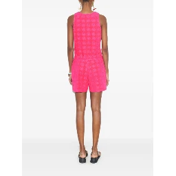 Monogram Scoop Neck Tank Top In Pink