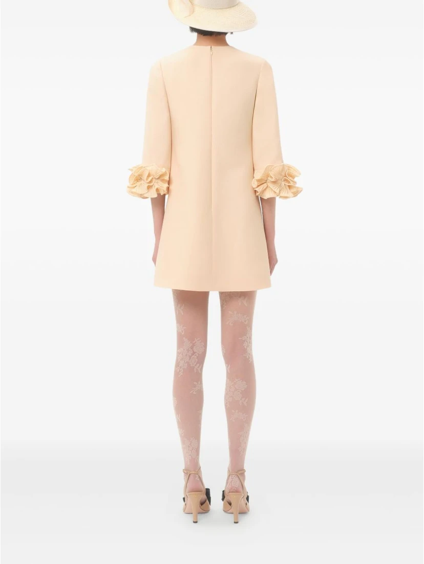 VALENTINO CREPE COUTURE SHORT DRESS WOMAN BIRCH 46