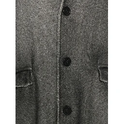 Wool Single-breasted Coat In Black