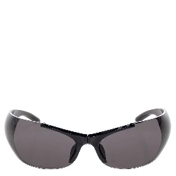 نظارات شمسية بيضاوية سوداء اللون مناسبة لساعات العمل المتأخرة