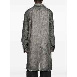 Wool Single-breasted Coat In Black