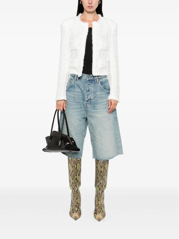 frayed pocketed tweed jacket alternative