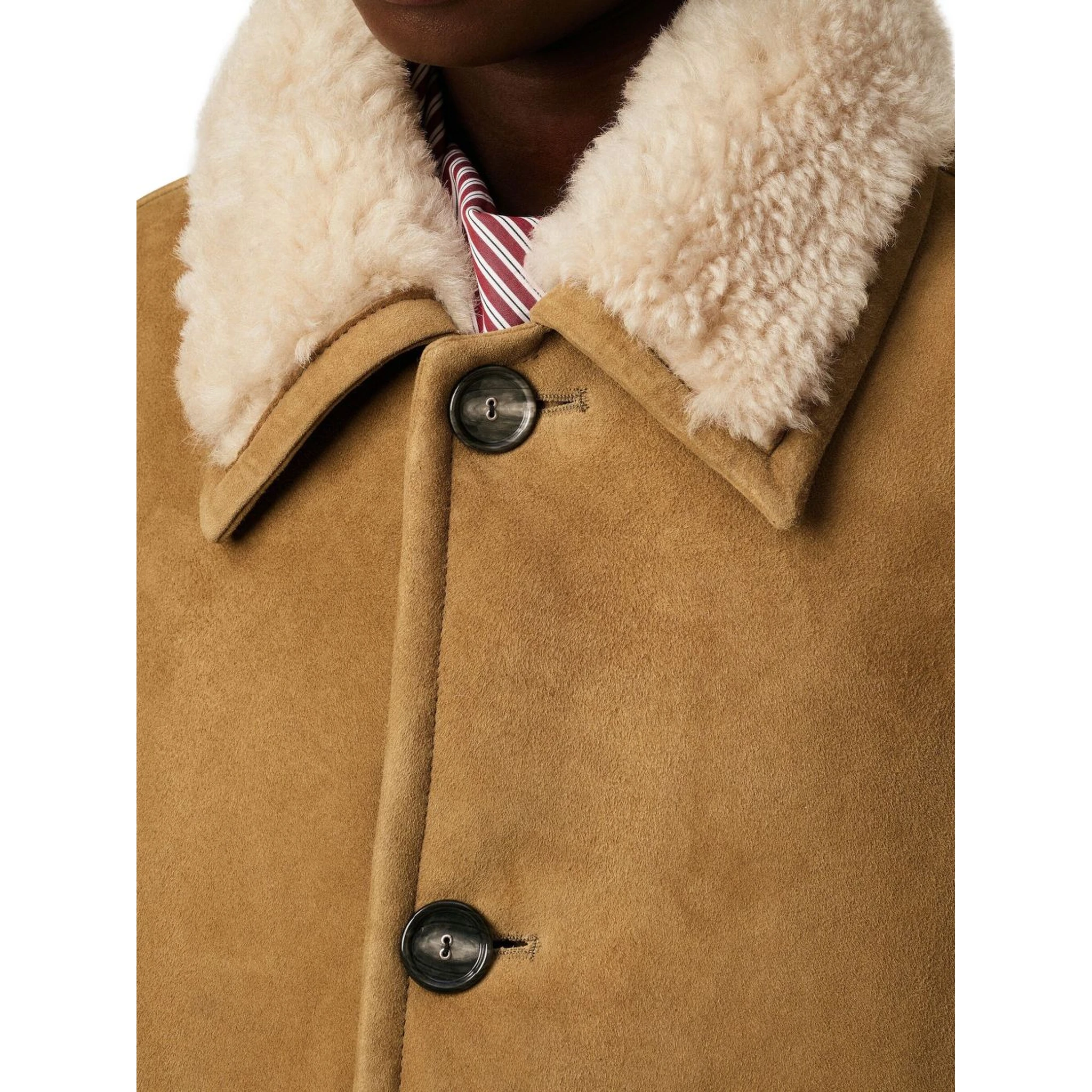 shearling button-up jacket