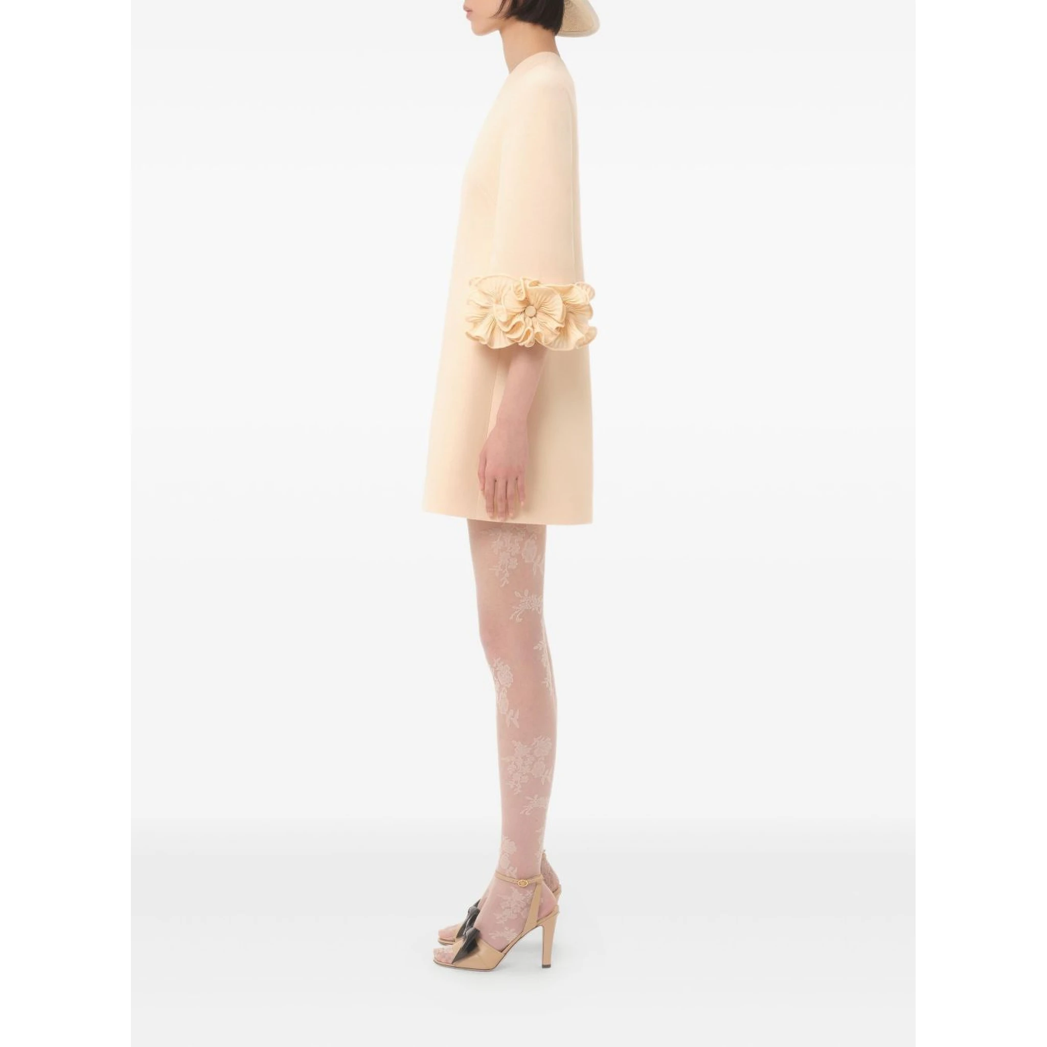 VALENTINO CREPE COUTURE SHORT DRESS WOMAN BIRCH 46