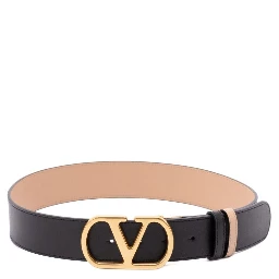 Adjustable Reversible Two-tone Belts In Black