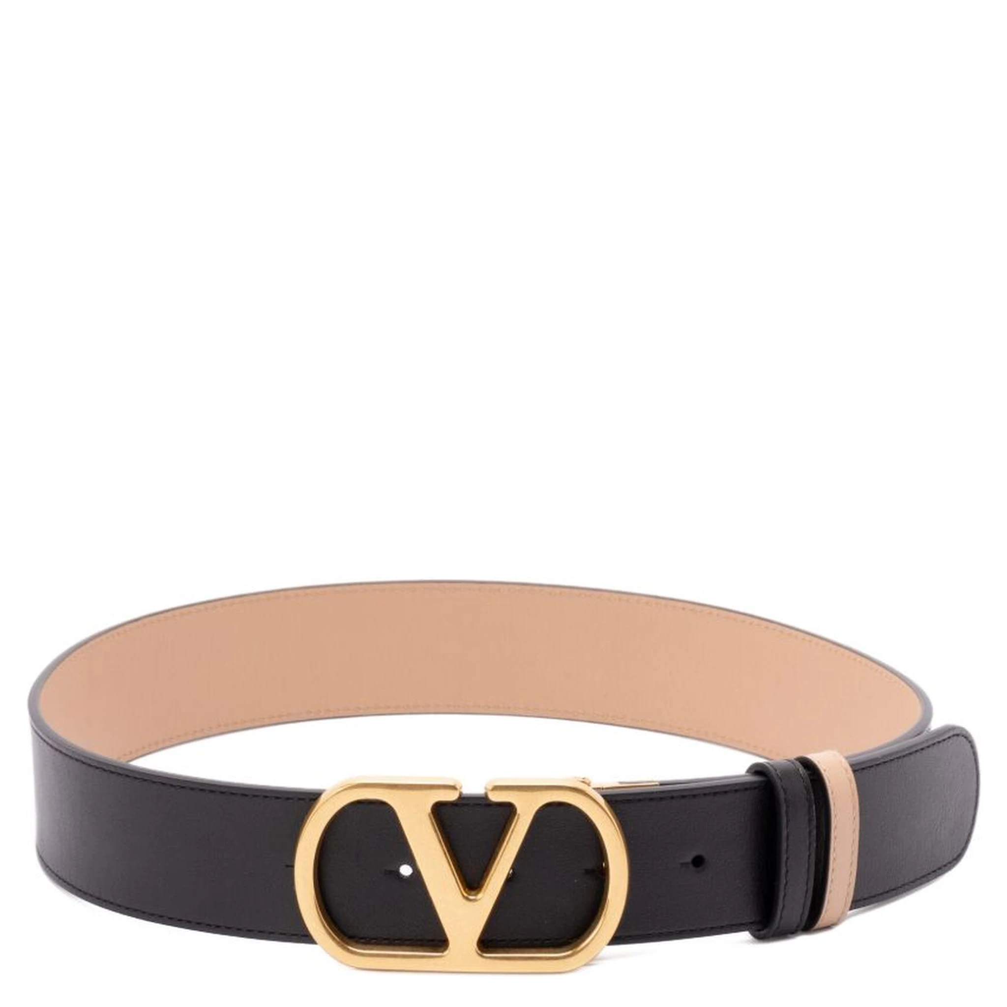 Adjustable Reversible Two-tone Belts In Black