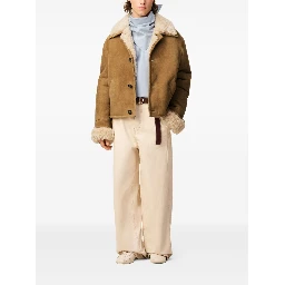 shearling button-up jacket