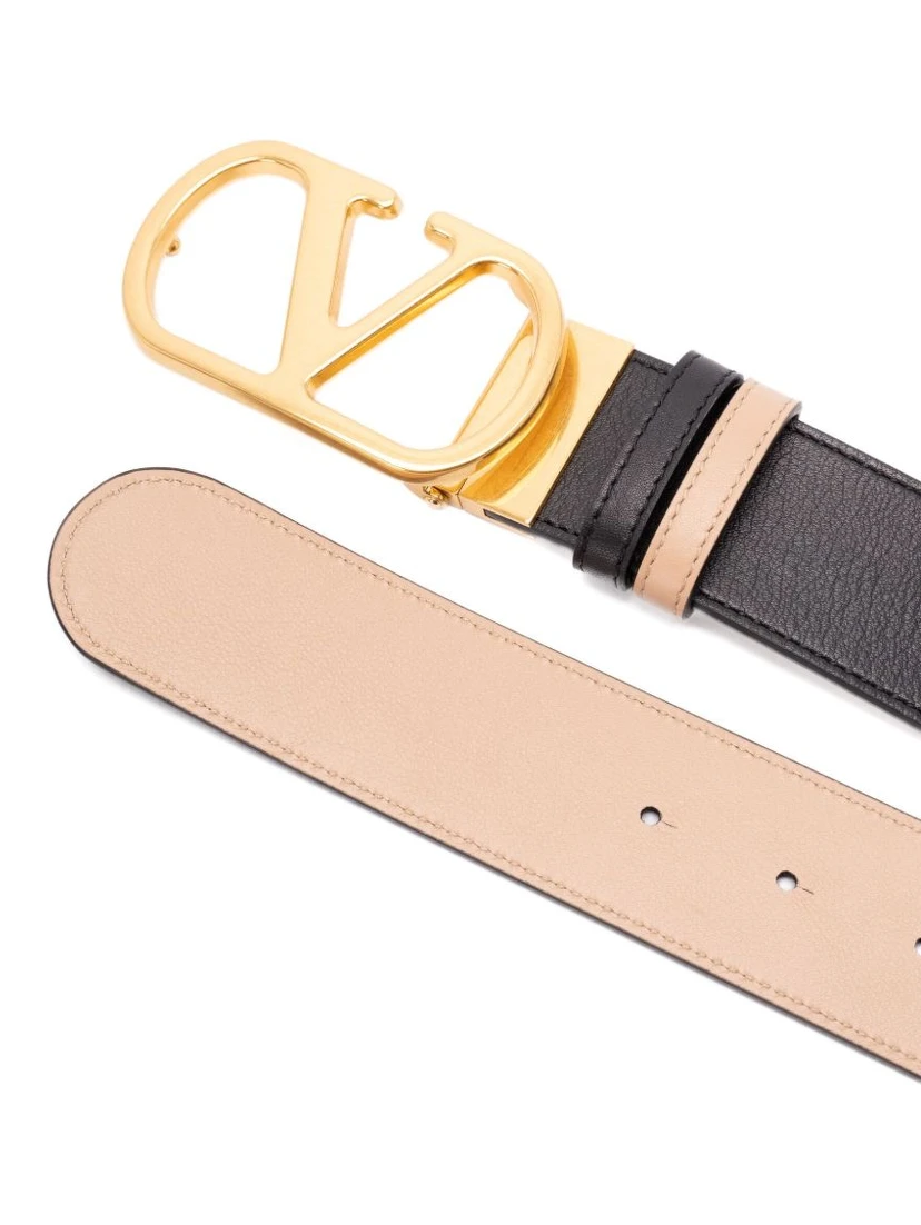 Adjustable Reversible Two-tone Belts In Black